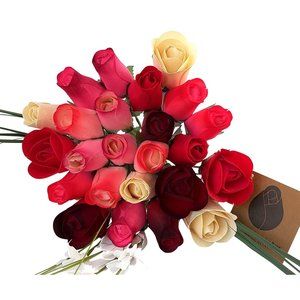3 Dozen Deluxe Red Passion Flower Bouquet. The Original Wooden Rose.